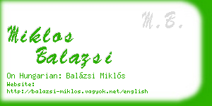 miklos balazsi business card