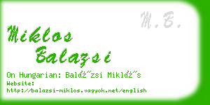 miklos balazsi business card